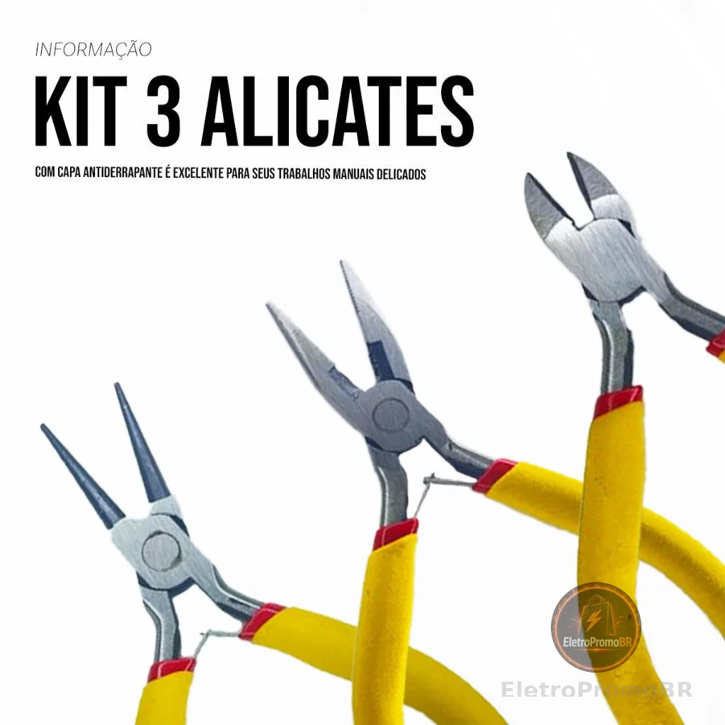 Kit Jogo de Alicates p/ Corte Eletrônico Artesanato & Bijuterias
