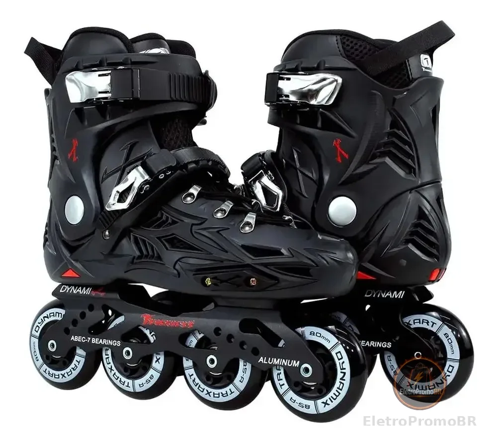 Patins Traxart Freestyle Dynamix Preto - Abec-7 Tamanho das rodas 80 mm Tamanho dos patins # 7 = 38/39