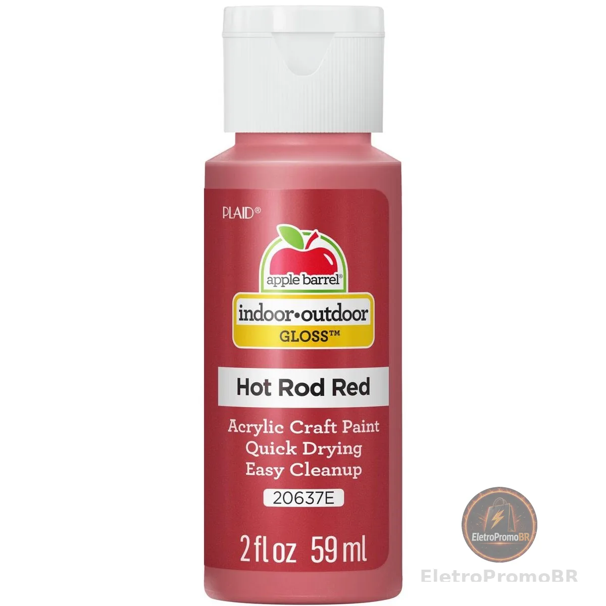 Apple Barrel Tinta acrílica brilhante em cores sortidas (60 ml), 20637 Hot Rod Red