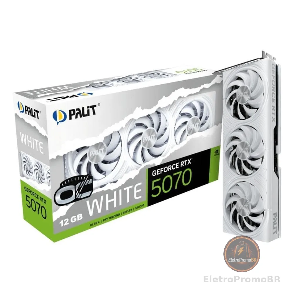 Palit RTX5070 Branco OC 12GB GDDR7 NE75070U19K9-GB2050W Retail
