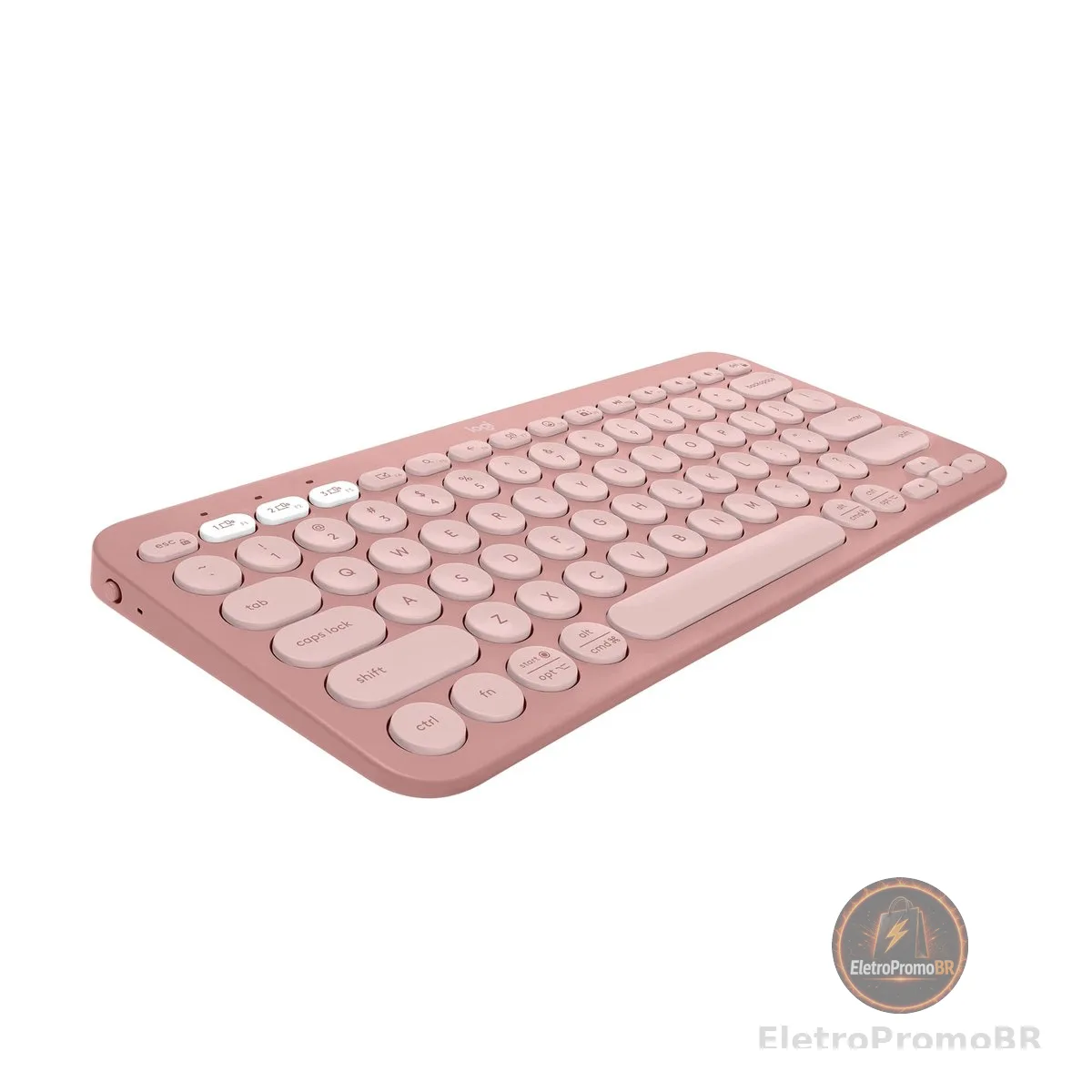 Teclado sem fio Logitech Pebble Keys 2 K380s com Conexão Bluetooth Easy-Switch e Pilha Inclusa - Compatível com PC, Mac, Chrome OS, Android, iOS e Apple TV, Layout US - Rosa