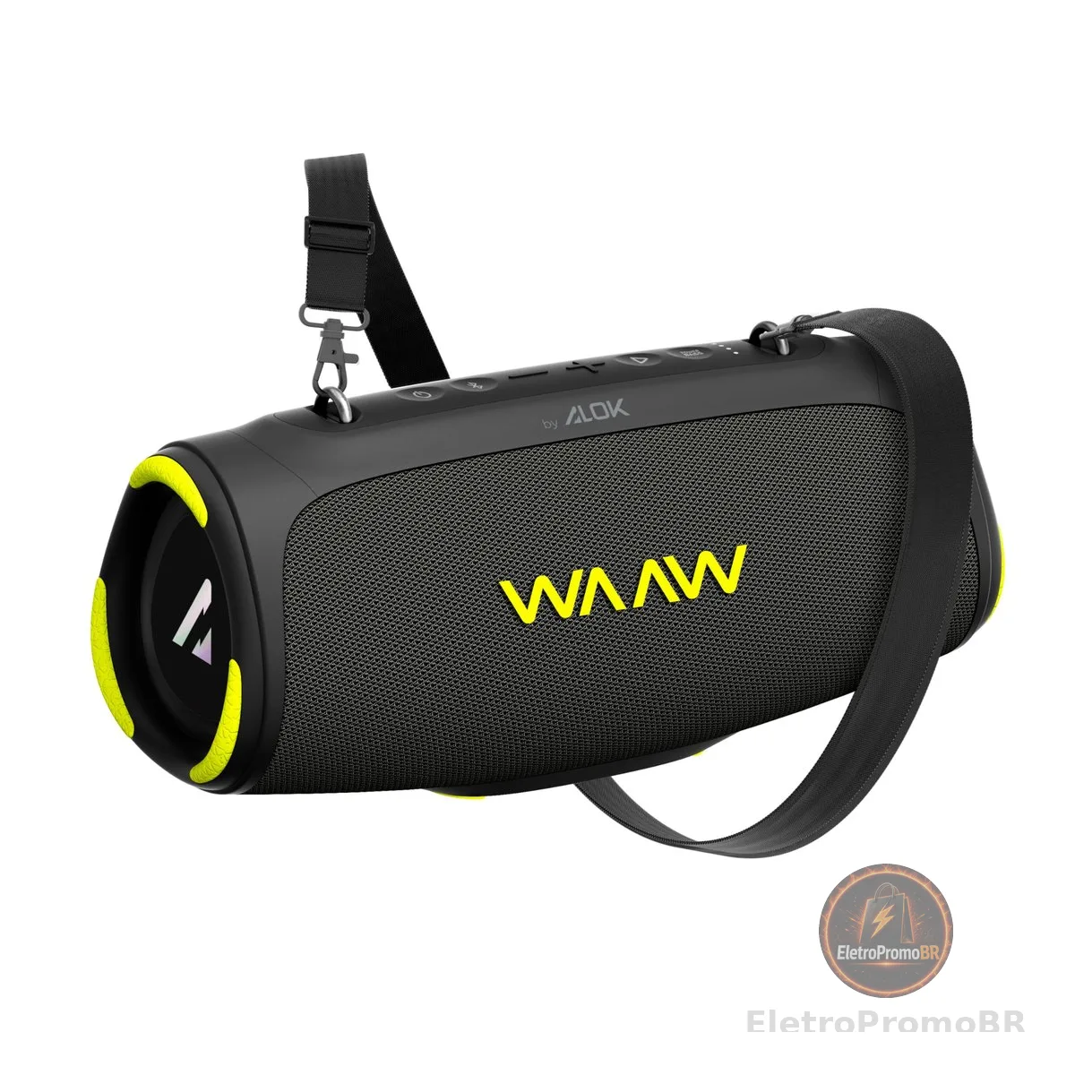 WAAW by Alok Caixa de Som Bluetooth Boom 110 À Prova D'Água e Até 26 Horas de Autonomia, Boombox Tecnologia TWS 40W RMS