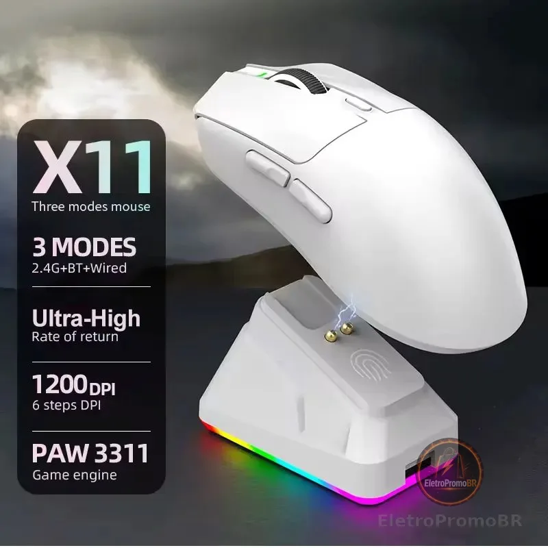2026 NOVO MOUSE X11 Sem Fio Bluetooth 3 Modos Touch Screen Dock de Carregamento Magnético Mouse Gamer Macro Ultraleve Magnético