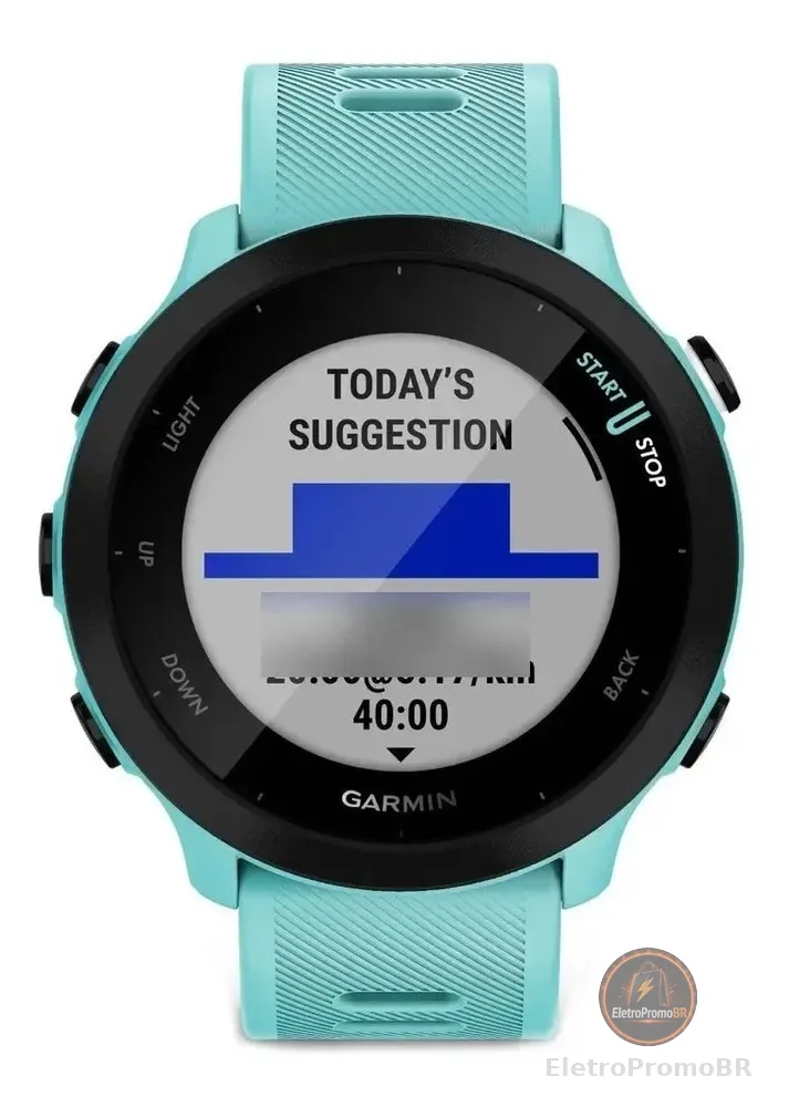 Smartwatch Garmin Forerunner Forerunner 55 Tela De 1.04  Com Aqua Silicone Azul