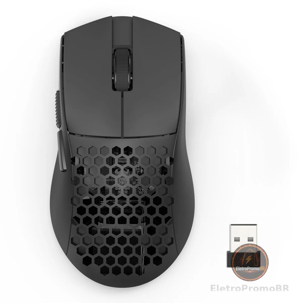 Mouse Gamer Redragon Astrolabe Lite Preto PAW3313 10000 DPI Sem Fio Tri-Mode USB 2.4GHz Bluetooth, USB Tipo-C Estrutura Perfurada Honeycomb 49g Cabo Paracord M725-LIT