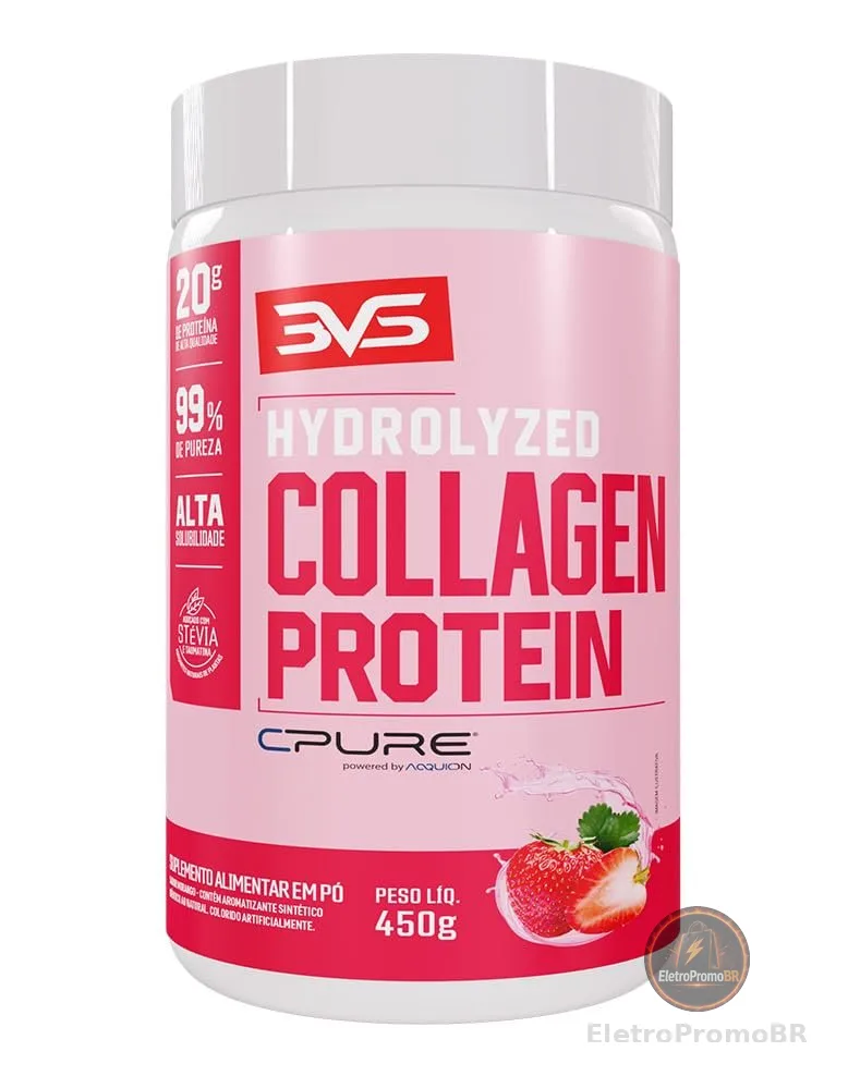 Colágeno Protein Hidrolisado Cpure® Alta Concentração - 450g Sabor Morango