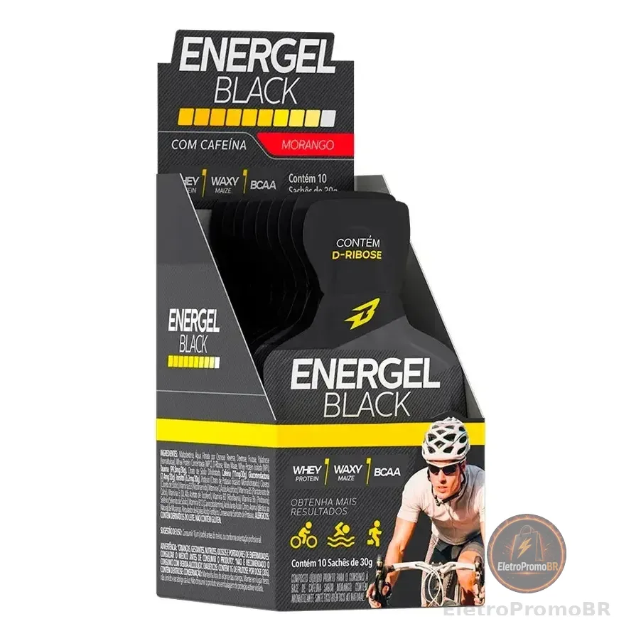 Gel Energel Black Display De 30g Bodyaction Sabor Morango