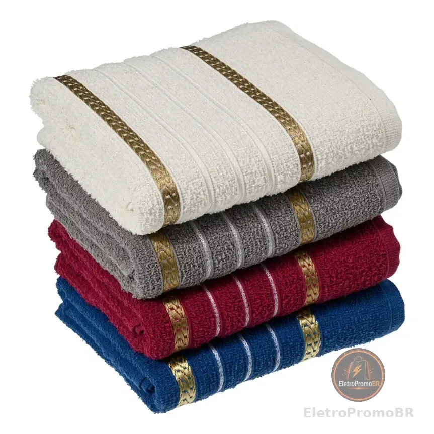 Kit 04 Toalhas Rosto Premium - Macia Confortável Laune Haus Sortidas Lisa
