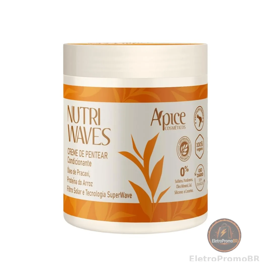 APSE Creme de Pentear Nutri Waves | Proteína do Arroz e Óleo de Pracaxi I Definição de cabelos com curvatura | 500g