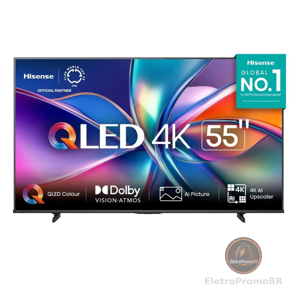 Smart TV 55 4K UHD QLED 55Q6QV HDR10 Dolby Atmos Vidaa U9 Hisense