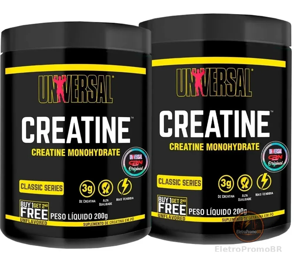 Creatina Monohidratada Universal Nutrition em Pó 400g Kit com 2 Potes