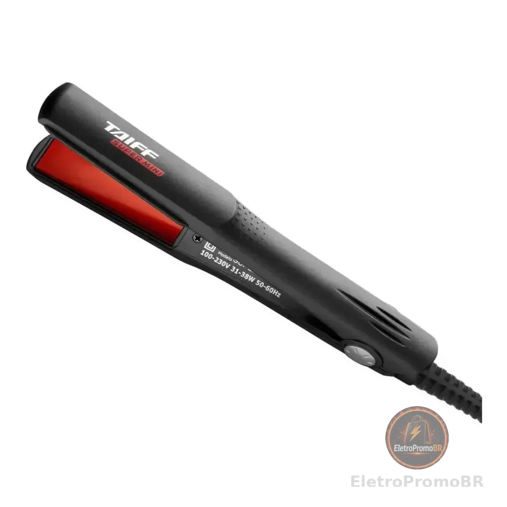 Prancha Chapinha De Cabelos Cerâmica Taiff Super Mini 200°c Preta Preto 127/220v