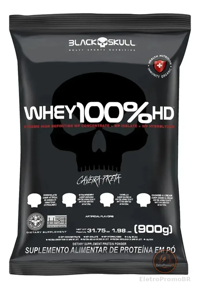 Whey Protein Concentrado Wey Black Skull 100% Puro Sabor Chocolate