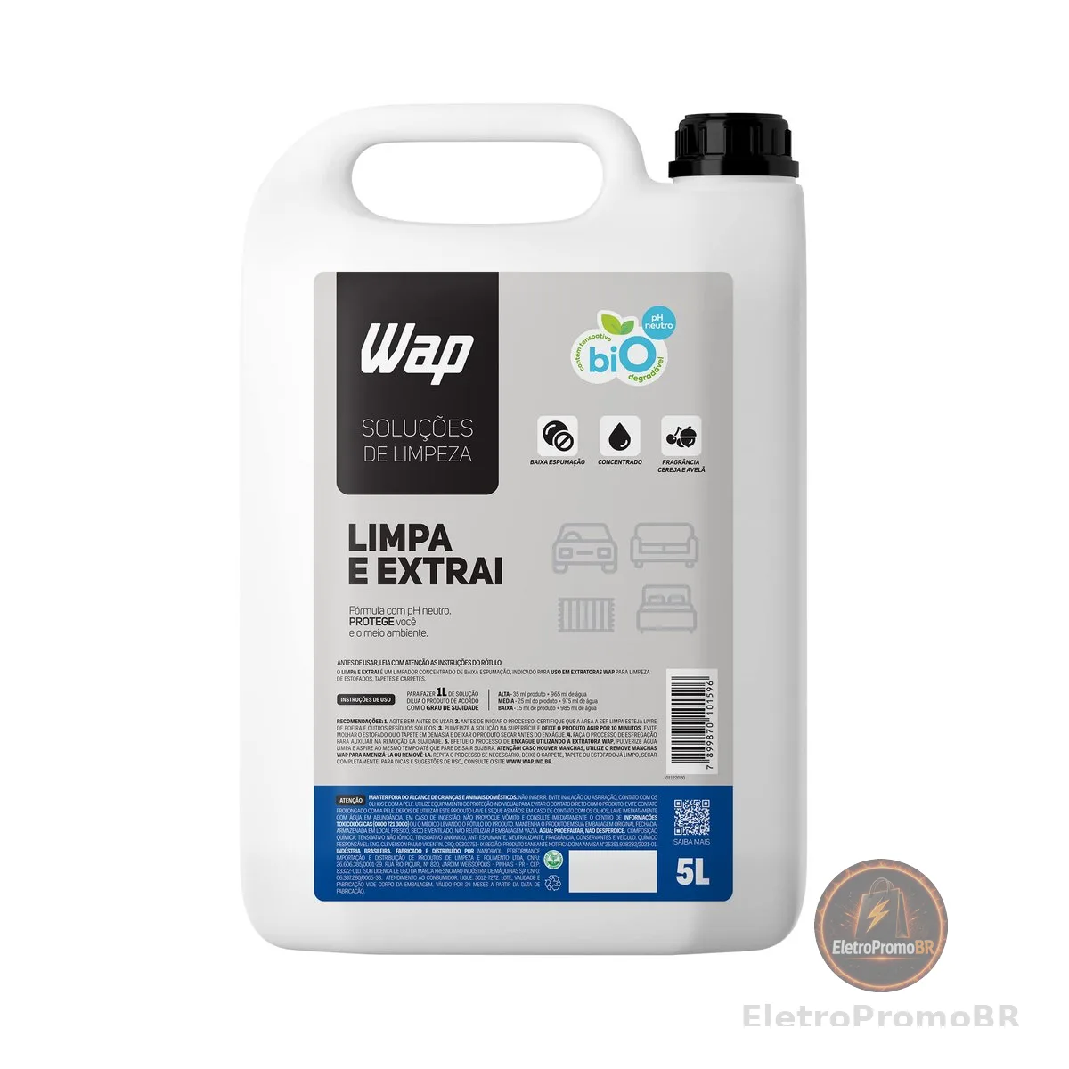 Detergente Limpador para Extratoras Concentrado WAP Limpa e Extrai 5 Litros