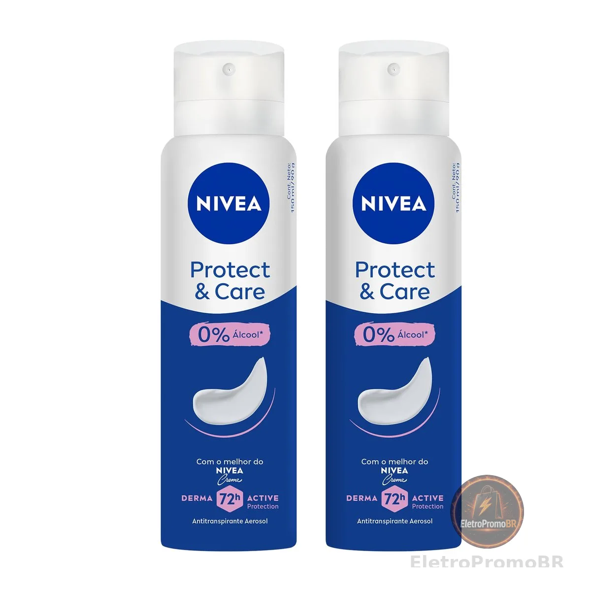 NIVEA Desodorante Aerossol Protect & Care 150 ml – Kit com 2 Unidades