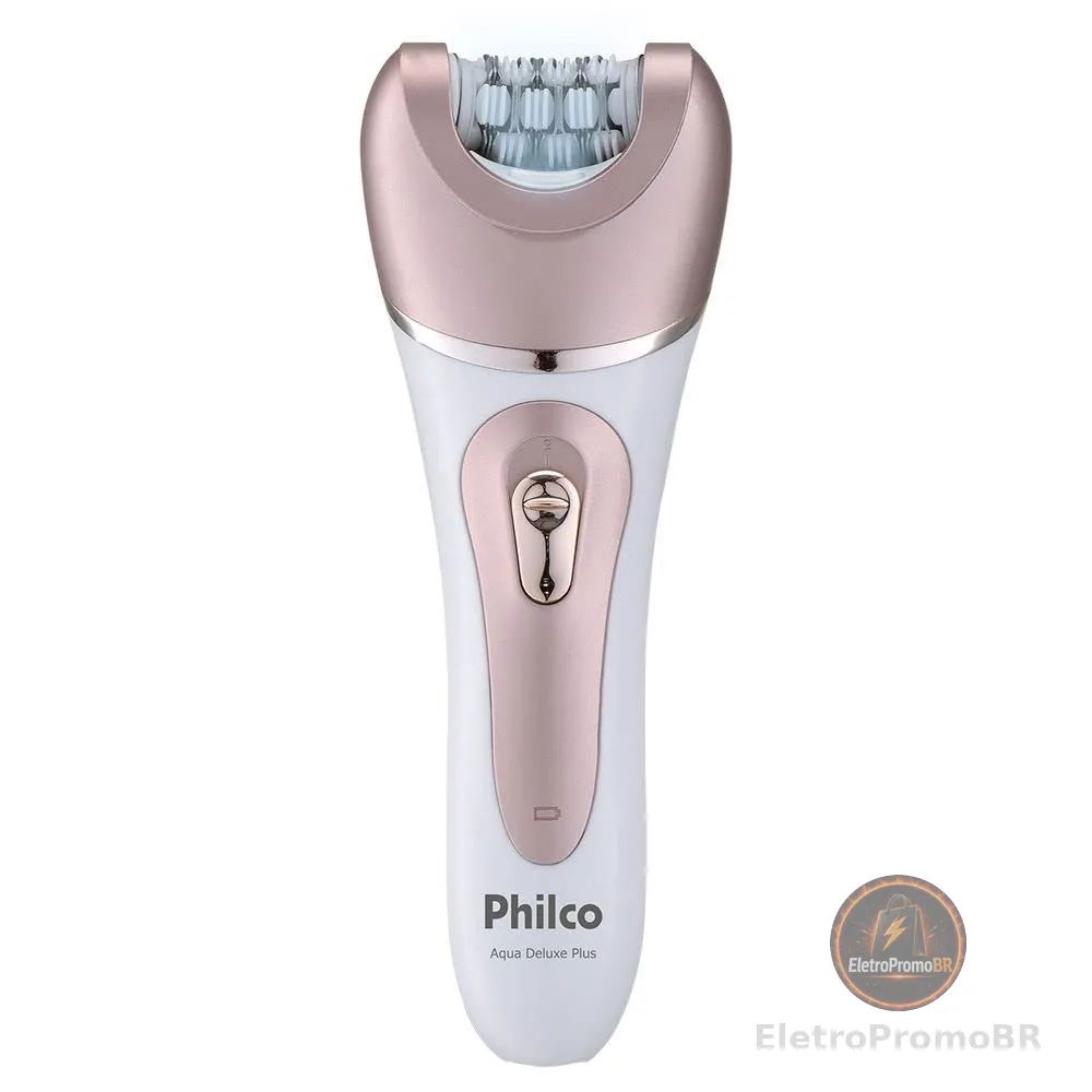 Philco Depilador PDP02R Aqua Deluxe Plus 9 em 1 Sem Fio Bivolt Rosa e Branco Capa massageadora