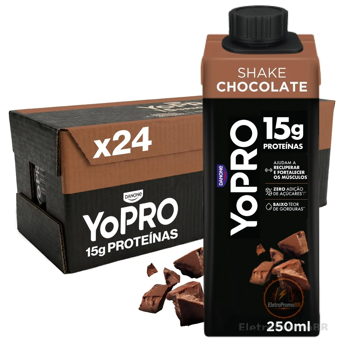Pack YoPRO Bebida Láctea UHT Chocolate 15g de proteínas 250ml - 24 unidades