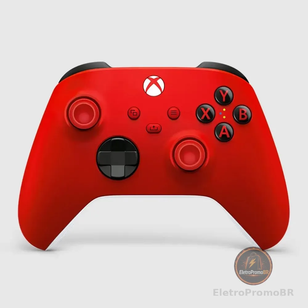 Controle Sem Fio Xbox Series X S Microsoft Pulse Red para PC, One e Smart TVs