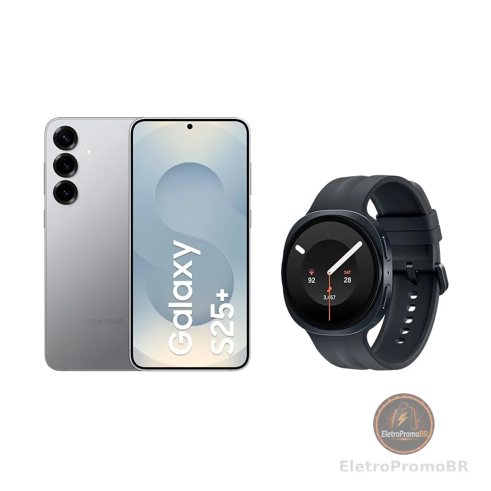 Samsung Combo Galaxy S25+ 512GB Prata + Galaxy Watch9 BT 44mm Grafite