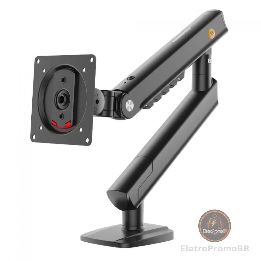 Suporte de Mesa Ergonômico North Bayou Single Arm A5-B, Articulado, Para Monitores 17 Até 32 Pol, Preto