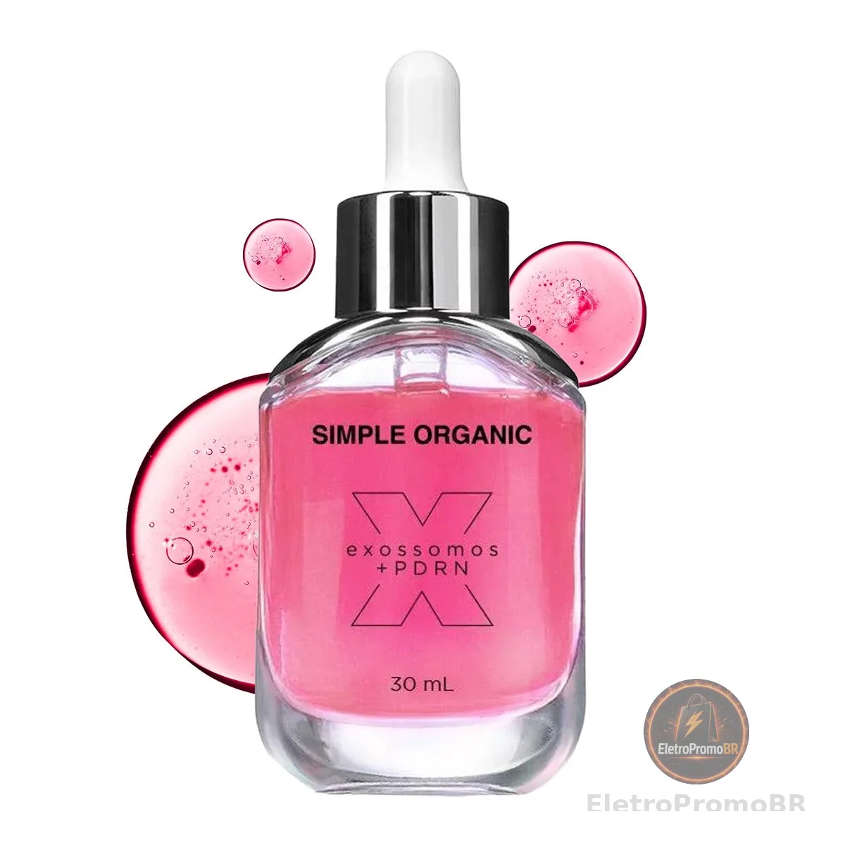 Simple Organic Sérum Facial Solução Exossomos + PDRN Vegano e Peptídeos Botânicos – Skincare Vegano – 30ml