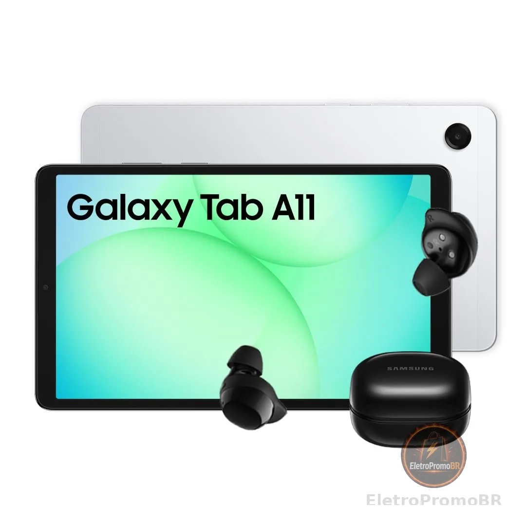 Tablet Samsung Galaxy TAB A11 +Samsung Galaxy Buds Core, Fone de Ouvido, sem fio, cancelamento de ruído, interprete inteligente