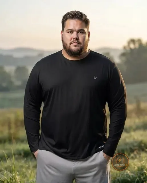 Camiseta Plus Size Segunda Pele Térmica Proteção Solar Uv50+