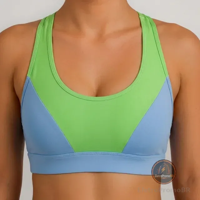 Top Selene Alta Sustentação Fitness Bojo Removível Neon