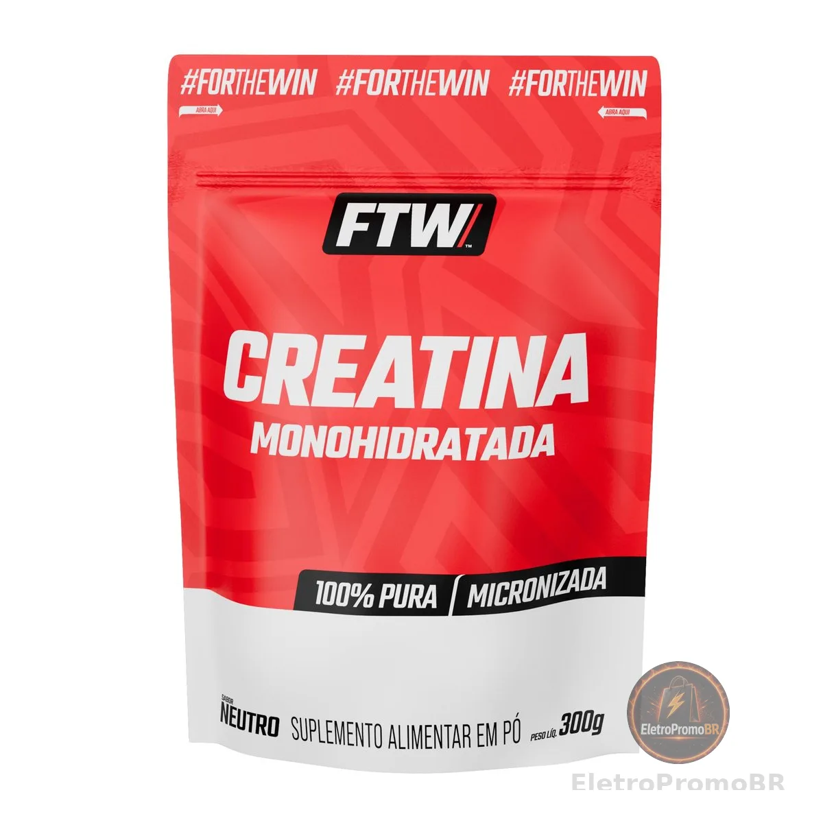Creatina Pura 300G Refil Monohidratada FTW - Sem sabor Explosão de Energia, Força e Resistência - Absorção Rápida para Ganho de Massa e Performance