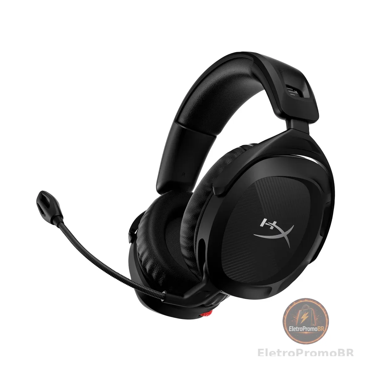 Headset Wireless HyperX Cloud Stinger 2 – Áudio Espacial DTS, Conexão 2,4 GHz, Bateria 20H, Conforto HyperX, Microfone Dobrável, Para Jogos e Streaming, Preto (676A2AA)