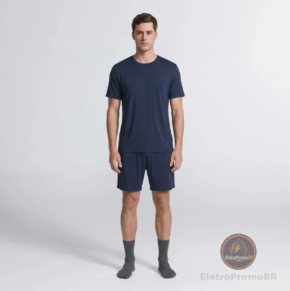 Conjunto De Pijama Masculino Sleepin Insider Azul-marinho Liso G