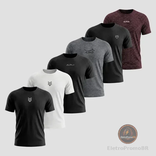 Kit 6 Camisetas Mais Procuradas Alpha