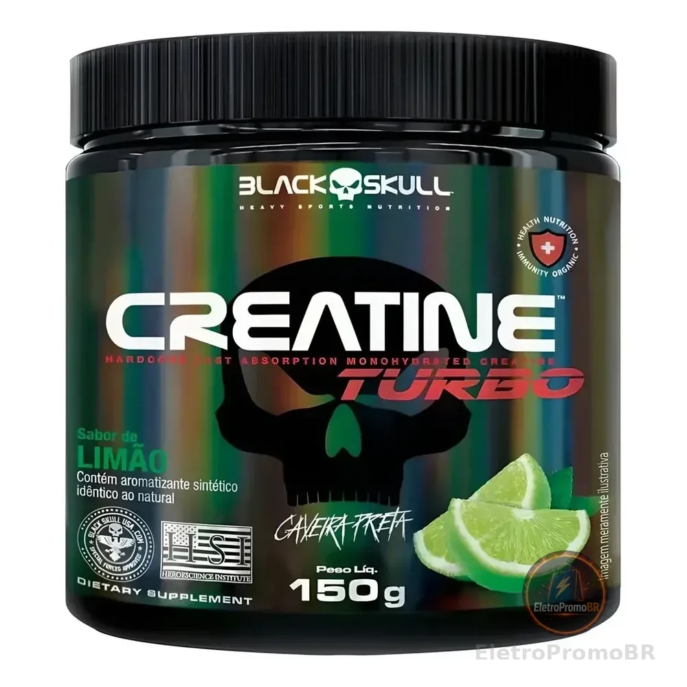 Creatine Turbo Monohidratada - 150g Limão - Black Skull