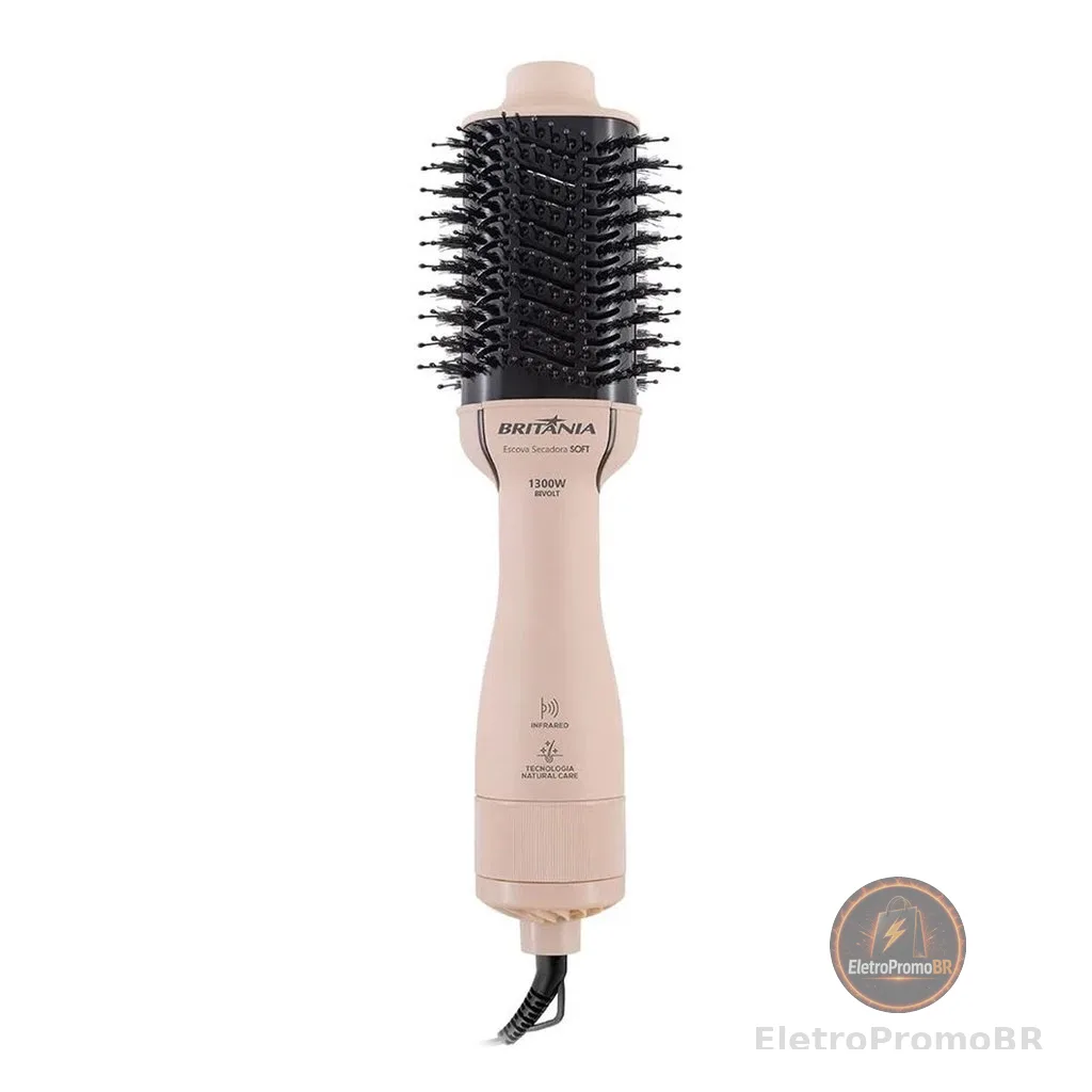 Escova Secadora Britânia Bec07r  Cabo Giratório 1300w Bivolt