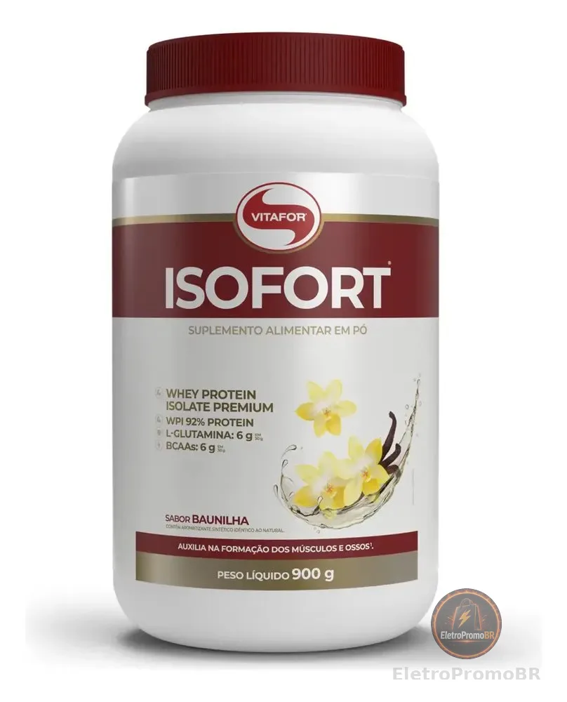 Whey Protein Isolado Isofort 900g - Baunilha Vitafor Baunilha