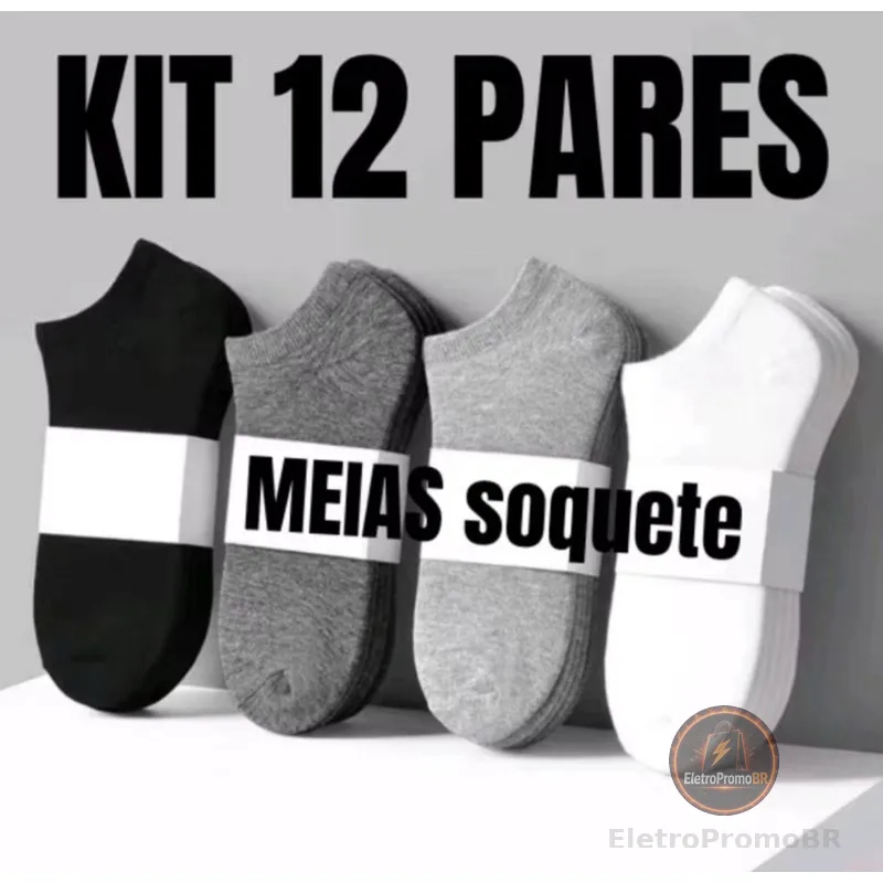 Kits de Meias Soquete Unissex Premium Masculina e Feminina