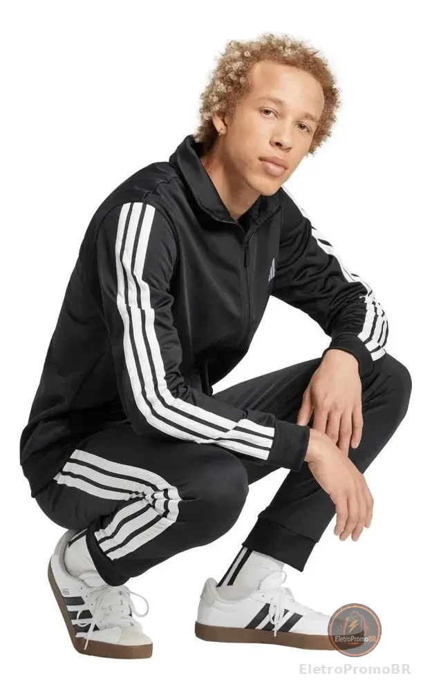 Conjunto adidas Masculino Ji8859 Agasalho Dayready Preto Liso G
