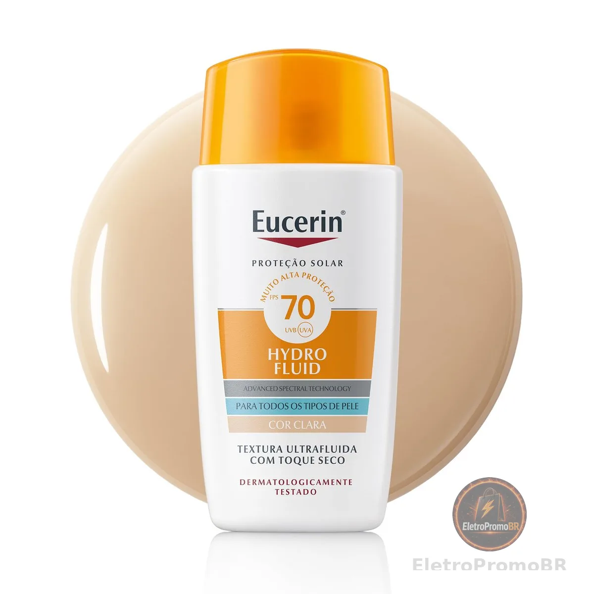Eucerin Sun Protetor Solar Hydro Fluid Facial Cor Clara FPS70 50ml