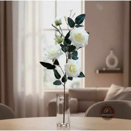 Rosa Artificial Unidade Galho Realista Decoração Festa Evento