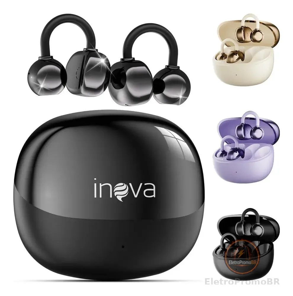 Fone de Ouvido Basike Clip-ear Bluetooth Sem Fio para Esportes e Academia com Microfone