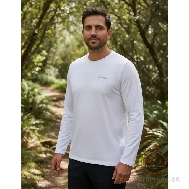 Camiseta Columbia Masculina Neblina Manga Longa