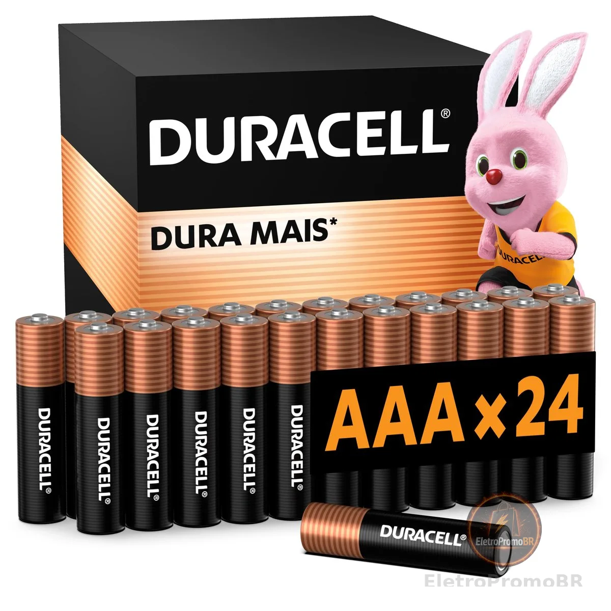 Duracell Pilhas Alcalinas AAA Palito Pack 24 Unidades – Dura Mais - Ideal para Controle de Videogame e Brinquedos