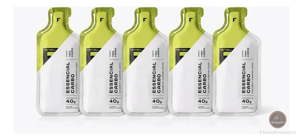 Gel Essencial Carbo 5 Sachês Três Limões 40g Forcell Tres Limoes