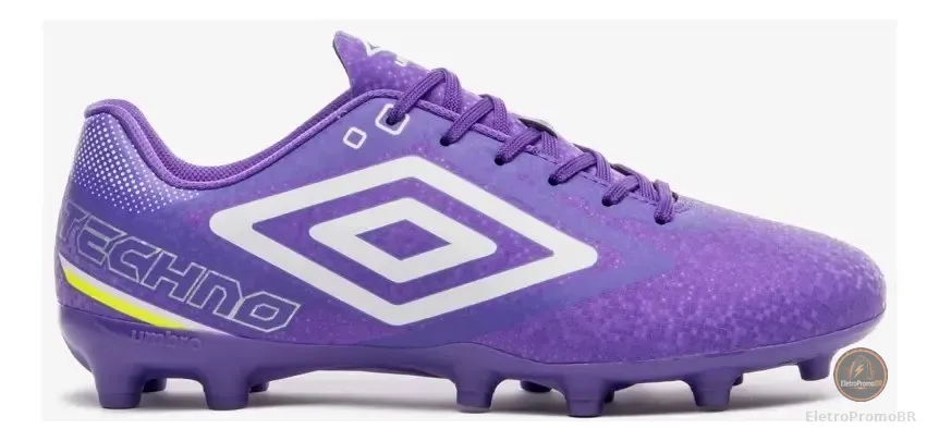 Chuteira Campo Masculina Techno Ii Umbro Electric Purple/branco/cinza 41 Br