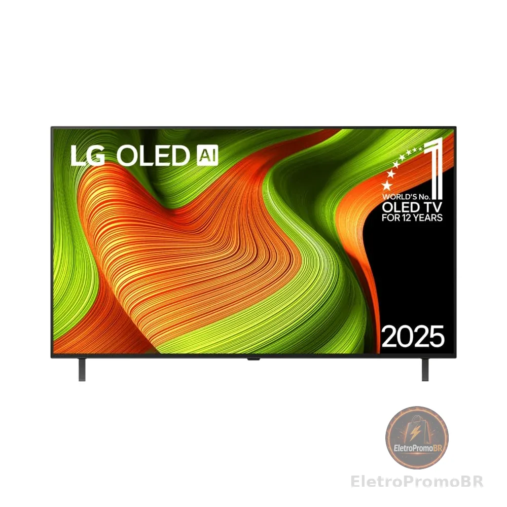Smart TV 4K 55" LG OLED Processador α8 AI Ger2 Painel 120Hz Slim Design G-Sync FreeSync Dolby Vision Dolby Atmos WebOS 25 - OLED55B5PSA