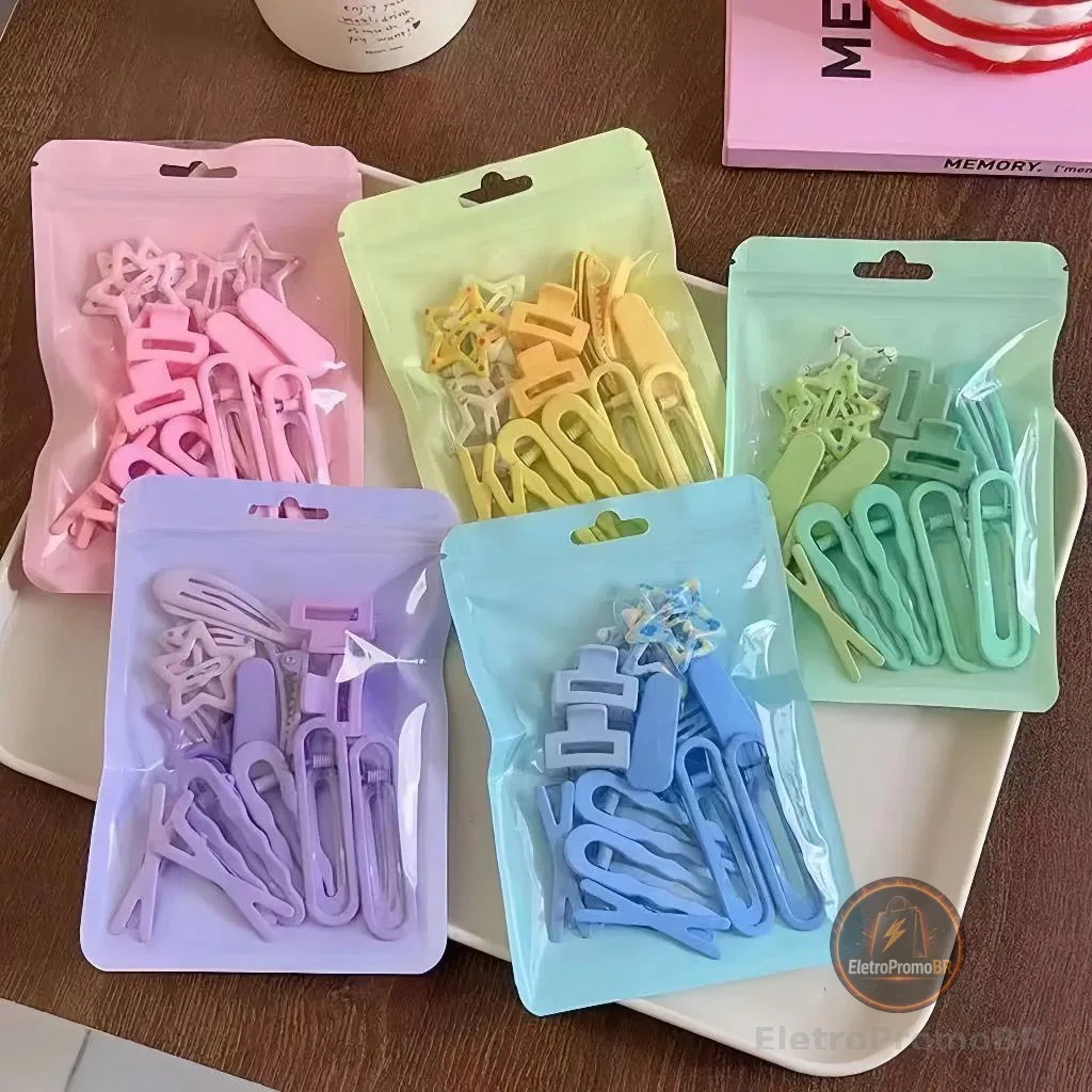 ANA1108 Kit18 Presilhas de Cabelo Fofas em Formato De Estrela para Acessórios De Cabelo infantil