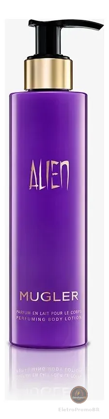 Loção Hidratante Corporal Iluminadora e Perfumada, Hidratação Intensa com Fragrância Floral Amadeirada e Âmbar, Pele Macia e Radiante, Alien Mugler, 200ml