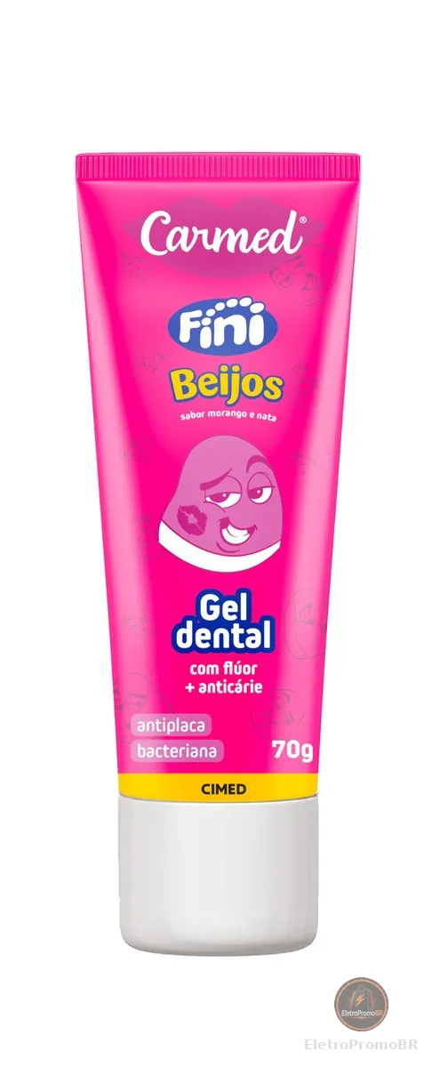 Carmed Fini Beijos Gel Dental com Flúor Sabor Morango e Nata 70g
