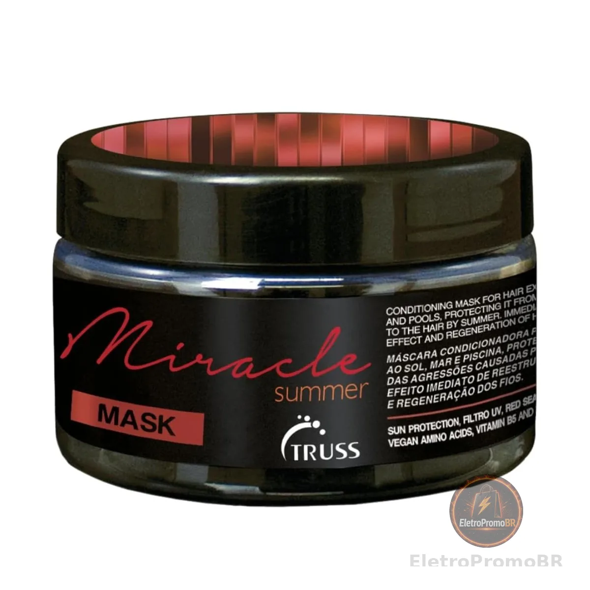 Truss Miracle Summer Mask | Máscara Capilar com Proteção UV, Hidratação e Reconstrução para Cabelos Expostos ao Sol, Mar e Piscina | 180g