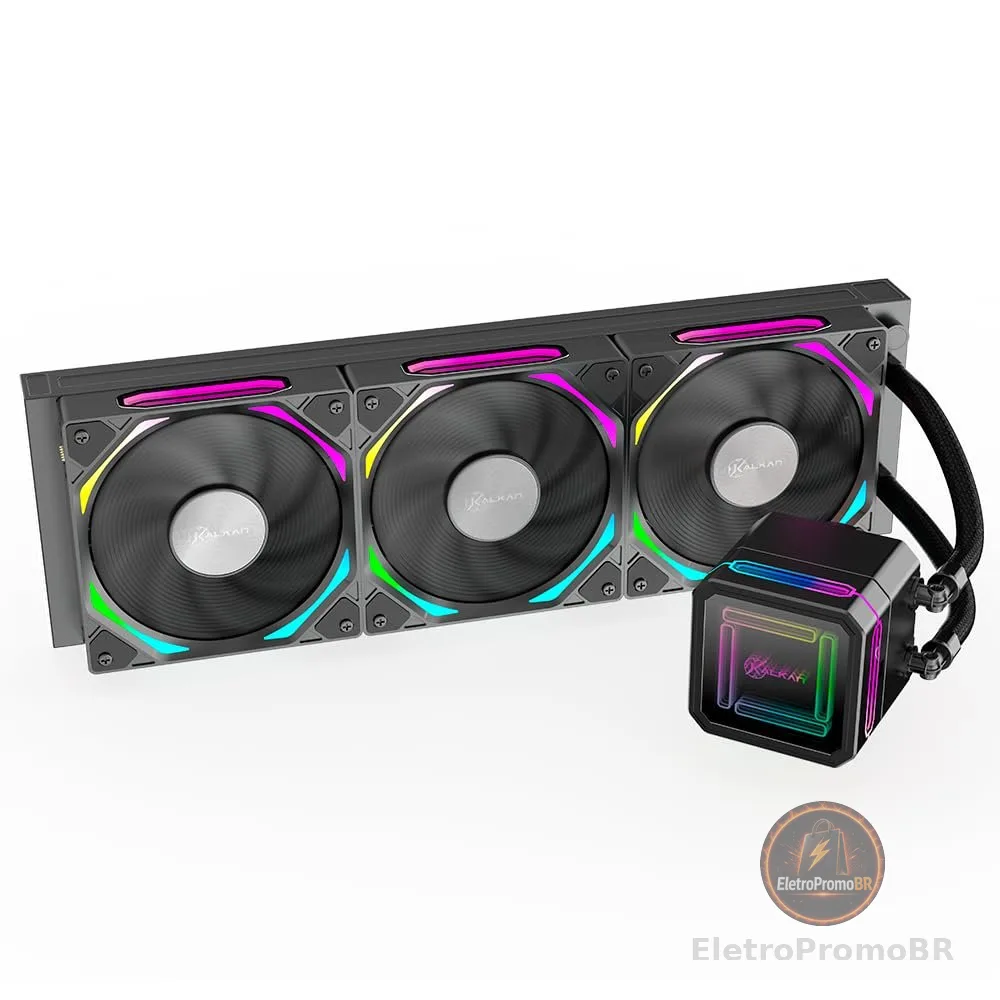 Water Cooler Gamer Kalkan Delta 360 Wireless ARGB Preto KLK00051